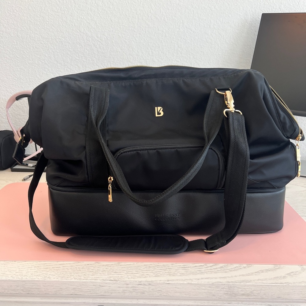 BuffBunny Gamechanger Duffel Bag/Travel Bag with Gold Accents